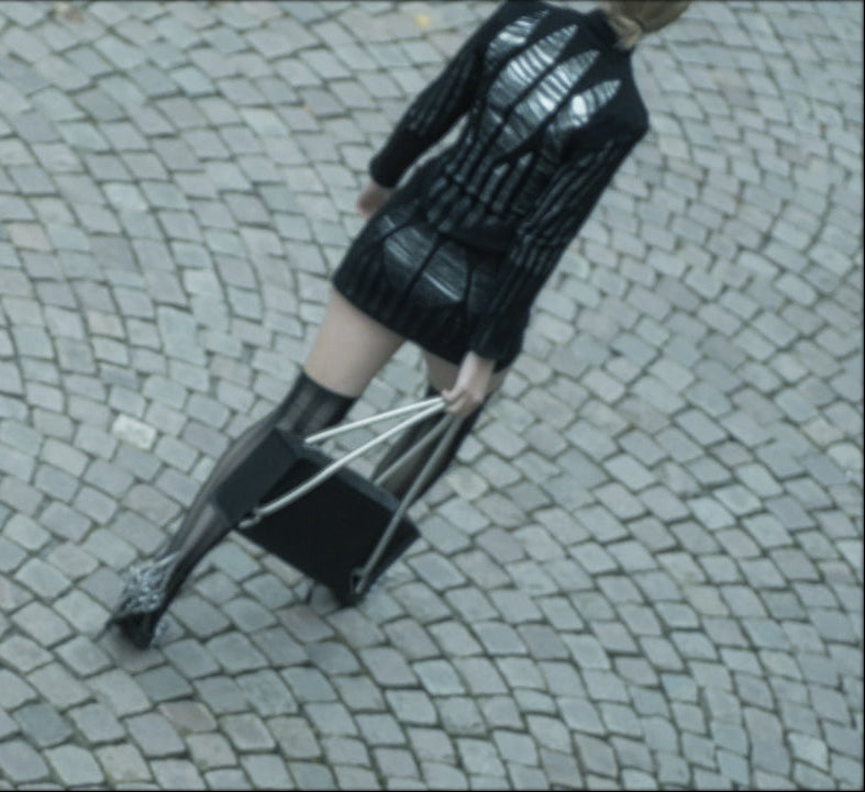 Knit Leather Mini Skirt